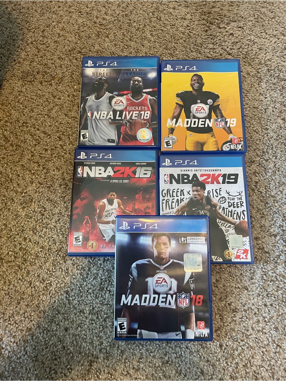 Madden NFL & NBA PS4 Game Bundle - Blue Cases